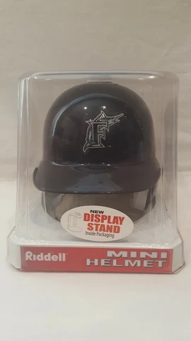 MLB FLORIDA MARLINS RIDDELL MINI BASEBALL HELMET WITH DISPLAY STAND NOS 2008 Cover