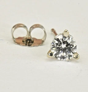 Natural Diamond .21 ct. 14k Gold Single stud Earring Martini setting - Picture 1 of 7