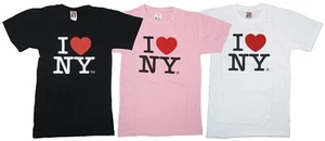I Love Heart NY T-Shirt Top 100% Cotton Black Pink White Officially Licensed New - Picture 1 of 5
