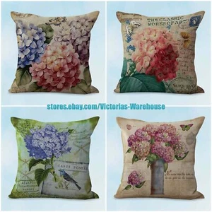 4pcs decor pillows cushion covers hydrangea flower - Picture 1 of 7