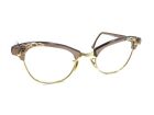 Montures de lunettes pour yeux de chat vintage artisanat or lumière marron art 46-22 140 États-Unis rétro