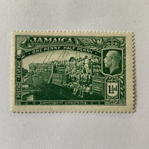 1919/1921 JAMAICA MH OG 1 1/2D STAMP SCENES Cover