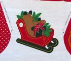 VIP Cranston Christmas Sleigh w/Teddy Bear Fabric Cut Sew Panel 12"x19"