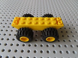 Lego 1 x Fahrgestell 30277 gelb 2x8 + 4 Reifen Felge gelb 6014ac01 6565 6329 - Bild 1 von 1