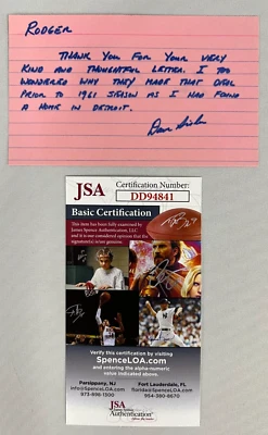 Dave Sisler Signed x2 Index Card JSA Certified AUTO MLB Pitcher Tigers/Senators! - Image 1 of 4