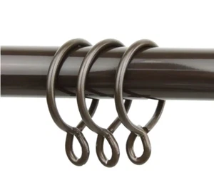 Rod Desyne 1-3/8" ID Decorative Curtain Rings in Cocoa with Eyelets (Set of 10) - Picture 1 of 2