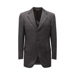 0413AU abito uomo BURBERRY man pinstripes wool suit grey - Picture 1 of 4