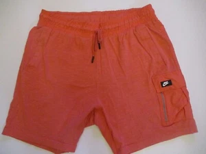 NIKE DESIGNER MENS NICE ORANGE PINK RUNNING SHORTS 32" VGC FREEPOST - Picture 1 of 2