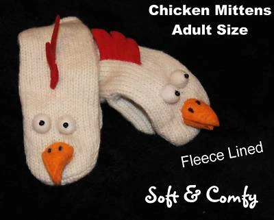 deLux MITONES DE POLLO Gallo Marioneta ADULTO Tejido FORRADO Animal Gallina Disfraz Guantes Foto 1 de 4