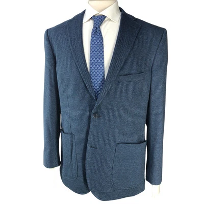 Abrigo deportivo Hart Schaffner Marx HSM para hombre talla L tejido no estructurado pata de gallo azul Foto 1 de 4