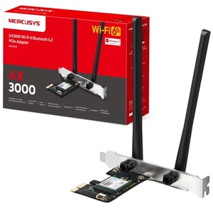 MERCUSYS AX3000 Dual-Band 5.2 PCIe Wi-Fi Card, Wi-Fi 6 Bluetooth Adapter with Tw - Afbeelding 1 van 6