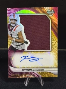 2024 Bowman Best University Kyron Drones Gold Refractor Jumbo Patch Auto /99 - Picture 1 of 2