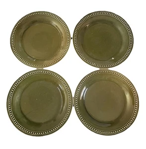 Pier 1 Imports Spice Route Clove Green Set Of 4 Beaded Salad Plates 8 1/2" - Picture 1 of 8