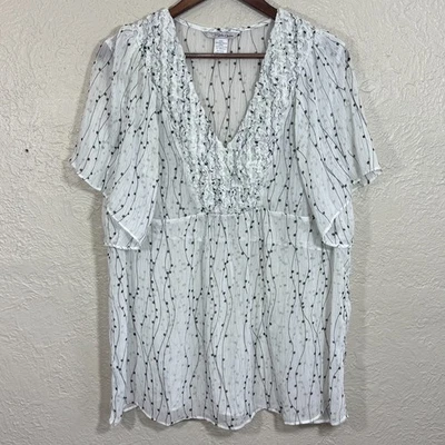 Blusa Stella Carakasi Top Transparente XL Gasa Gauzy Babydoll Artístico Lagenlook Y2K Foto 1 de 4