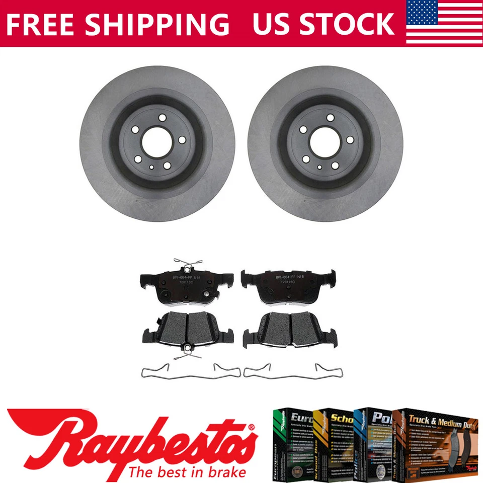 Задние тормозные диски + керамические тормозные колодки и оборудование для 2013-2016 Lincoln MKZ - Изображение 1 из 4