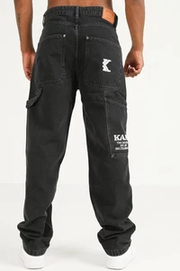 Karl Kani Mens Streetwear Grey Washed Carpenter Tapered Jeans Casual Size - M - Picture 1 of 11