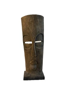 Afrikanische Stammeskunst Holz geschnitzte Maske Statue 17" Tafel Skulptur Vintage - Bild 1 von 9