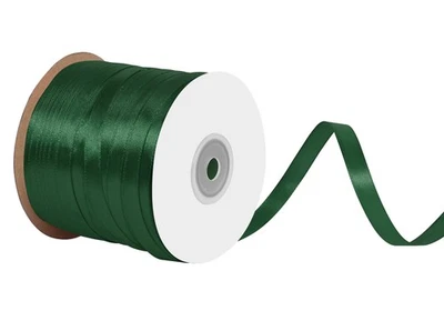 Forest Green Satin Ribbon 3/8 Inch x 200 Yards Fabric, Gift Wrap Bow Bouquet - Image 1 of 4