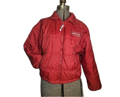 Abrigo Chaqueta acolchada Fila roja recortada vintage años 90 Y2K ropa de calle mediana Foto 1 de 4