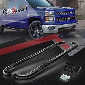 3" Black Running Board Side Step Bar for 99-19 Silverado Sierra Extended Ext Cab - Picture 1 of 6