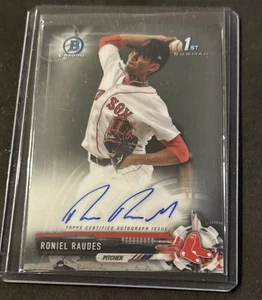 2017 Bowman Chrome Prospect Autographs Roniel Raudes #CPA-RR 1st Bowman Red Sox - Picture 1 of 2