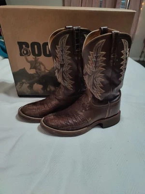 Lucchese T4355HD Boots Men 10 D Brown Caiman Belly Leather - Photo 1/4