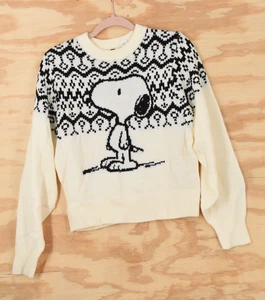 H&M Peanuts Snoopy Acryl Strickpullover Damen Small - Bild 1 von 7