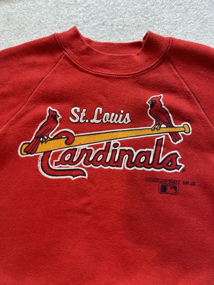 复古 1987 年圣路易斯红雀队运动衫儿童 XS (2-4) 美国制造 MLB Miller — 第 1/4 张图片