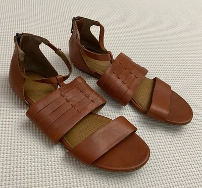 Corso Como Womens Leather Double Strap Sandals Size 8 Brown Zip Casual - Image 1 of 4