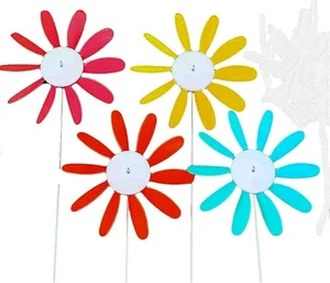 Spinning Daisies (Pack of 4) Beloit Plastics 12 inch Dia. Random Color Lawn... - Picture 1 of 5