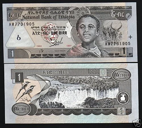 ETHIOPIA 1 BIRR P-46A 1997 x 100 Pcs Lot BUNDLE UNC Animal BEE BIRD PACK NOTE - Image 1 of 3