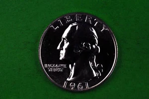1961 Brillant Washington SILBER US GEM Proof Quarter (90% SILBER) - Bild 1 von 1