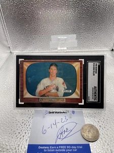 🔥1955 Bowman Bob Feller #134 Cleveland Indians SGC Authentic HOF - Picture 1 of 3