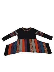 The Pyramid Collection Langarm Asymmetrischer Pullover Schwarz Gold Rot Gr. Small - Bild 1 von 9