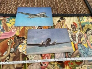 United   Airlines issued   DC-3 props  postcards lot 2 - Picture 1 of 2