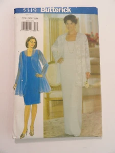 Butterick 5319 Women's/Petite-Very Loose-Fitting Jacket~Sleeveless Dress 22-26W - Picture 1 of 3