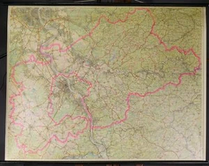 Schulwandkarte Rollbild Lehrtafel Großraum Bonn Rhein-Sieg-Kreis - Bild 1 von 1