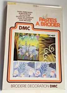 Vintage DMC Pastels A Border Pastel Embroidery Kit - Flowers E407 - Made In 🇫🇷 - Bild 1 von 9