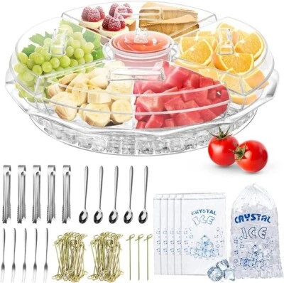 Bandeja para servir aperitivos con tapa bandeja para servir con 8 compartimentos Foto 1 de 4