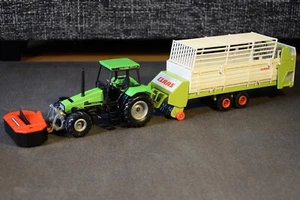 Siku Deutz Agroxtra 6.07 Claas Ladewagen 3156 3454 + Frontmähwerk 1:32 Top Zust. - Bild 1 von 7