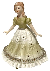 Ceramic Cinderella Style Girl Dress Figurine Lenwile China Arldart Japan Vintage - Picture 1 of 6