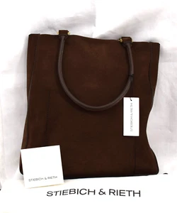 Nuevo Bolso de Mano con Etiquetas Cuero Gamuza Marrón Hecho a Mano Stiebich & Rieth So Long Nº 26 - Imagen 1 de 13