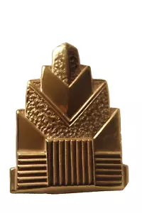 Vintage MCM Art Deco Brosche Anstecknadel goldfarben Schal Clip 1-3/4" Barock Schmuck - Bild 1 von 6