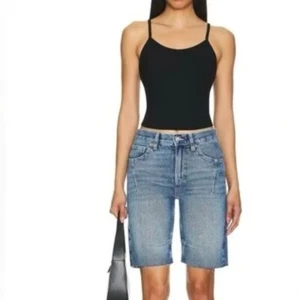 NWT Free People We The Free Ghost Town Blue Denim Long Shorts 28 - Picture 1 of 8