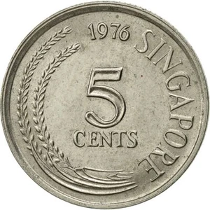 Singapore 5 Cents non-magnetic Coin KM2 1967 - 1985 Copper-nickel - Picture 1 of 12