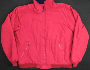 VTG LL Bean Jacket Warm Up Full Zip Red Polartec Fleece Lined Mens Sz Large - Picture 1 of 10