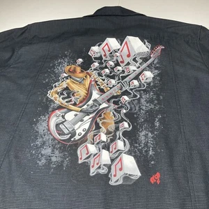 Vintage 2000s RK Kidd II Shirt 2XL Short Sleeve Button Up Ugly Hands Mask Guitar - Picture 1 of 10