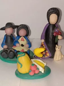 Ton Set Amish Figuren 3 Teile - Bild 1 von 4