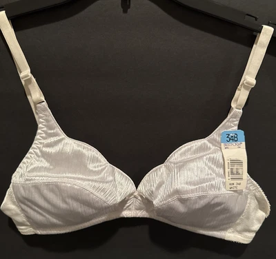 Sutiã de náilon Bestform prata economizador 34B estilo branco 6845 forrado sem fio novo com etiquetas - Imagem 1 de 4