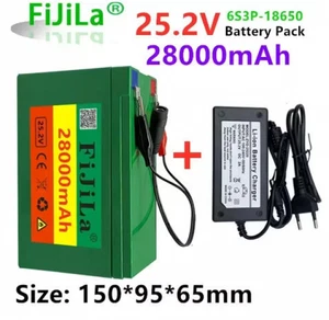 Nuevo Paquete de Batería 6S3P 24V 28Ah 25.2v 28000mAh con BMS + Enchufe Cargador - Imagen 1 de 14